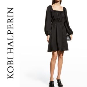 NWT Kobi Halperin Stavy Square Neck Dress in Black XS
